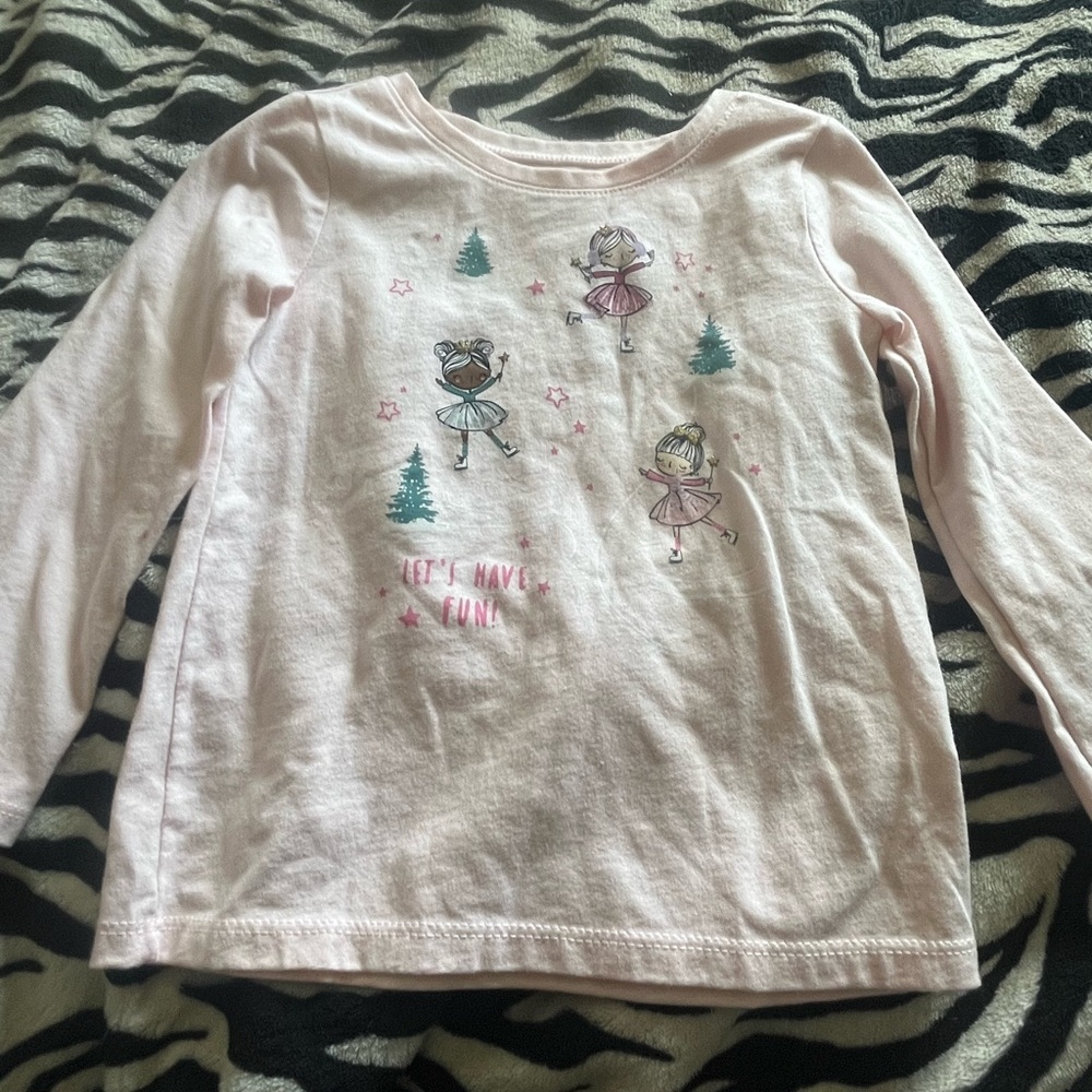 Garanimals Pink Long Sleeve Tee with Dancing Ballerinas